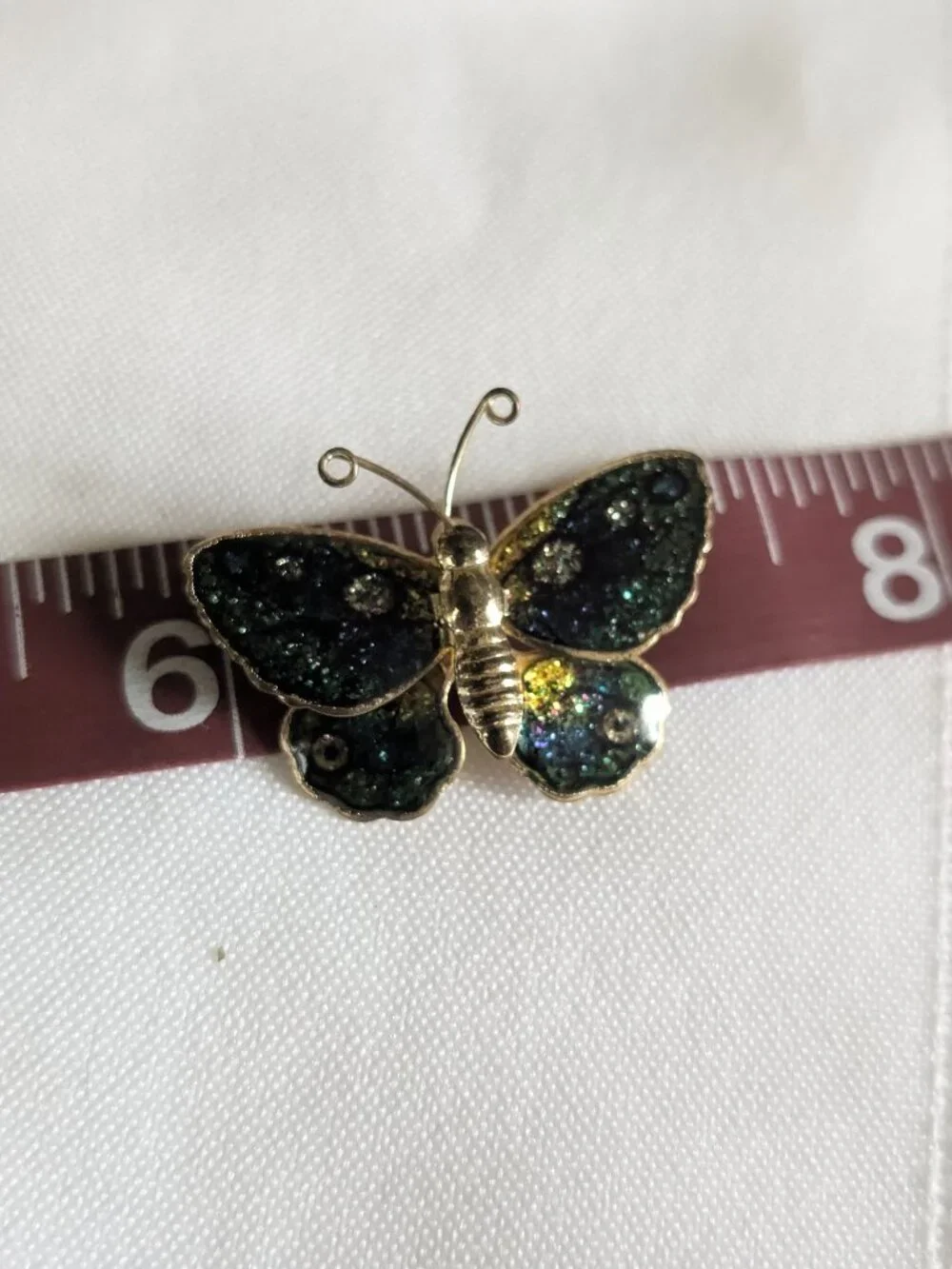 Vintage Enamel Butterfly Brooch Pin 